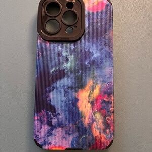 Blue and Pink Cosmic iPhone Case with Nebula Design